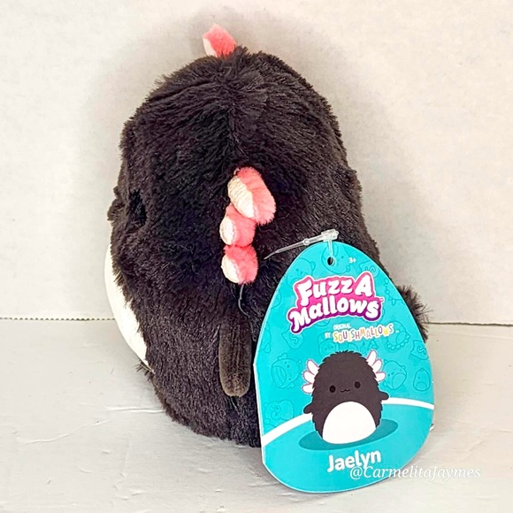 JAEYLN 🦎Fuzzamallow Black & Pink Axolotl Original Squishmallow by Kelly Toy NWT - Picture 4 of 8